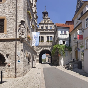 Civic Building Prints: Maintor gate, town hall, Marktbreit, Mainfranken, Lower Franconia, Bavaria, Germany
