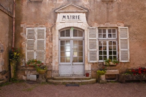 Yonne Prints: The mairie (town hall), Vezelay, Yonne, Burgundy, France, Europe