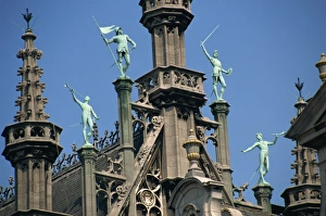 Maison du Roi with sculptures, Grand Place, UNESCO World Heritage Site