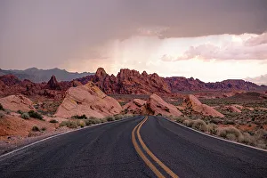 Highway Prints: A majestic road crossing the beautiful Valley of Fire