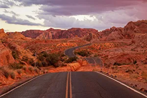 Highway Prints: A majestic road crossing the beautiful Valley of Fire
