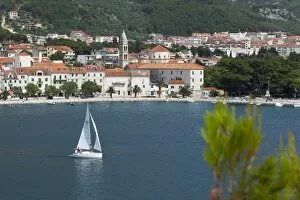 Images Dated 13th June 2010: Makarska harbour with yacht, Dalmatian Coast, Croatia, Europe