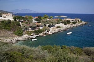 Zakynthos Prints: Makrigialos village and Cephalonia Island, Zakynthos, Ionian Islands, Greek Islands