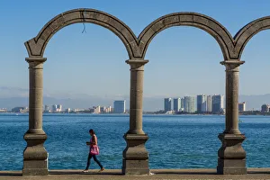 Malecon Prints: The Malecon arches, Puerto Vallarta, Jalisco, Mexico, North America