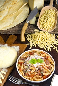 Malloreddus alla Campidanese (Malloreddus with sausage, pecorino cheese and tomato sauce) Malloreddus alla Campidanese (Malloreddus with sausage, pecorino cheese and tomato sauce)