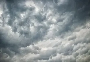 Stormy Sky Prints: Mammatus or mammatocumulus clouds form on the underside of thunderstorms