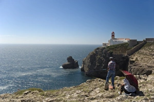 Head Land Prints: A man fishes from the tall cliffs of Cabo de Sao Vicente