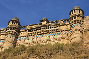 Chhatri Prints: Man Singh Palace, Gwalior Fort, Gwalior, Madhya Pradesh, India, Asia