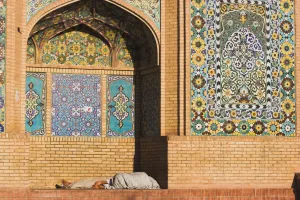 Niche Prints: Man sleeping in niche of the Friday Mosque or Masjet-eJam