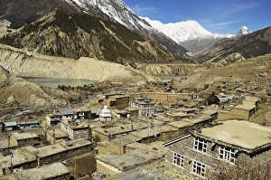Western Region Prints: Manang village, Marsyangdi River Valley