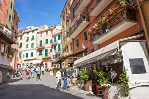 Liguria Prints: Manarola, Riomaggiore, Cinque Terre, UNESCO World Heritage Site, Liguria, Italy, Europe
