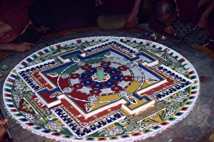 Mandala Prints: Mandala of coloured powders