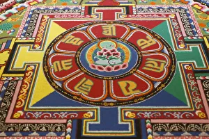 Symbol Prints: Mandala of compassion, Paris, Ile de France, France, Europe