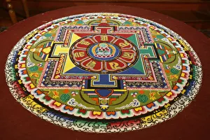 Symbol Prints: Mandala of compassion, Paris, Ile de France, France, Europe