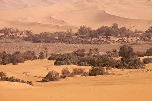 Ubari Prints: The Mandara lake in the great erg of Ubari is now quite dry, Libya, North Africa, Africa