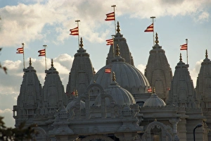 Detail from the Mandir Mahotsav Temple, Neasden, north London, England