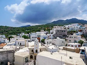 Nisyros Prints: Mandraki Town, elevated view, Nisyros Island, Dodecanese, Greek Islands, Greece, Europe