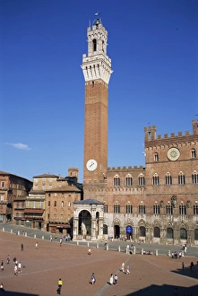 The Mangia Tower above the Piazza del Campo in Siena