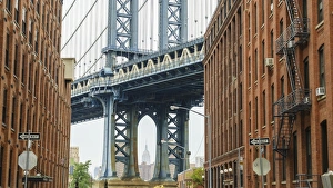 Steel Structure Prints: Manhattan Bridge detail, New York, United States of America, North America