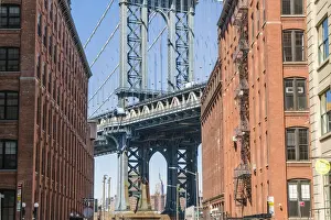 Brooklyn Prints: Manhattan Bridge and Empire State Building from Dumbo Historic District, Brooklyn