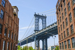 Brooklyn Prints: Manhattan Bridge, viewed from DUMBO, Brooklyn, New York City, United States of America