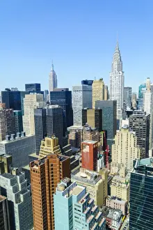 Manhattan skyline, Empire State Building and Chrysler Building, New York City, United