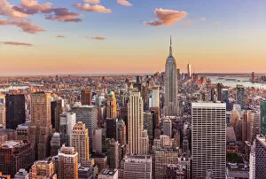 Traditionally American Gallery: Manhattan skyline, New York skyline, Empire State Building, sunset, New York City