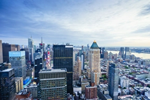 Times Square Prints: Manhattan skyline from Times Square to the Hudson River