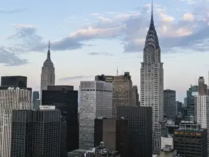 Tower Block Prints: Manhattan skyscrapers including the Empire State Building and Chrysler Building