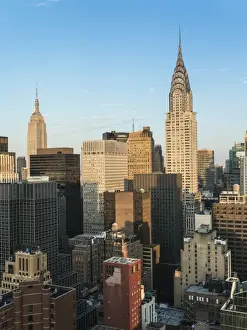 Manhattan skyscrapers including the Empire State Building and Chrysler Building, Manhattan, New York City, New York, United States of America, North America