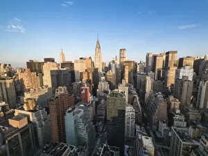 Manhattan skyscrapers including the Empire State Building and Chrysler Building, Manhattan, New York City, New York, United States of America, North America
