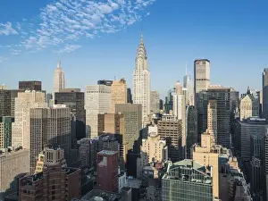 Manhattan skyscrapers including the Empire State Building and Chrysler Building, Manhattan, New York City, New York, United States of America, North America
