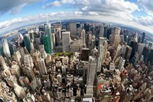 Curved Prints: Manhattan view from the Empire State Building, New York City, New York