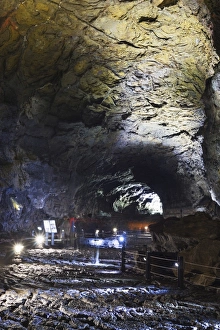 Lamp Prints: Manjanggul Lava Tube, UNESCO World Heritage Site, Jeju Island, South Korea, Asia