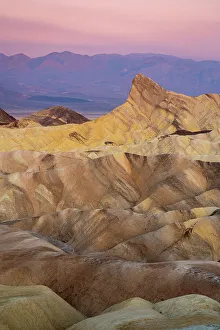 Manly Beacon rock formation at Zabriskie Point at dawn, Death Valley National Park, California, United States of America, North America