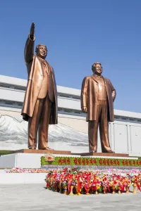 Stereotypical Prints: Mansudae Grand Monument, statues of former Presidents Kim Il Sung and Kim Jong Il
