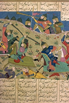 Warfare Prints: Manuscript showing battle