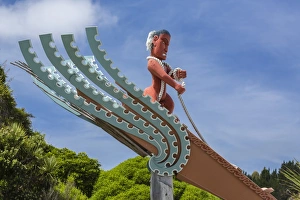 Kaikoura Prints: Maori sculpture in Kaikoura, South Island, New Zealand, Pacific