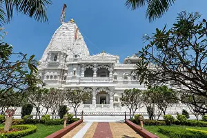 Marble built Dharamshala Manilaxmi Tirth Jain temple, Gujarat, India, Asia