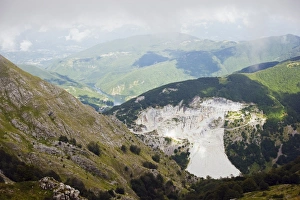 Quarry Prints: Marble quarry used by Michaelangelo, Apuan Alps, Tuscany, Italy, Europe
