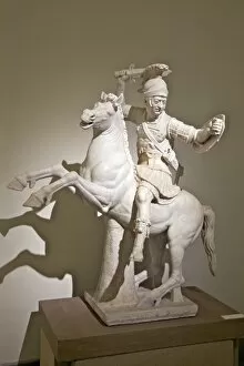 Images Dated 28th April 2010: Marble sculpture of a warrior on horseback dating from the 2nd century AD