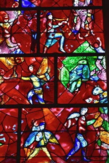 West Sussex Collection: Marc Chagall stained glass window, Cathedral, Chichester, West Sussex, England
