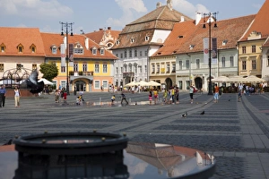 Sibiu Prints: Mare Square, Sibiu, Transylvania, Romania, Europe