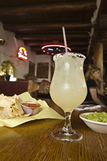 Bars Prints: Margarita and nachos at Marias bar and restaurant, Santa Fe, New Mexico