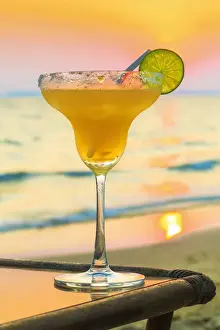 Sliced Prints: Margharita cocktail (tequila, triple sec and lime) at sunset, Otres Beach, Sihanoukville