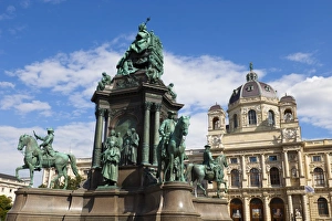 Austrian Culture Prints: Maria Theresa Monument and Museum of Natural History, Vienna, Austria, Europe
