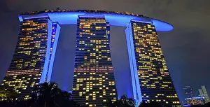 Nightlife Prints: Marina Bay Sands Hotel at night, Singapore