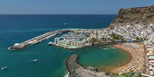 Gran Canaria Prints: Marina and beach of Puerto de Mogan, Gran Canaria, Canary Islands, Spain, Atlantic, Europe