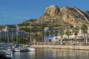 View Into Land Collection: Marina and Castle, Alicante, Spain, Mediterranean, Europe