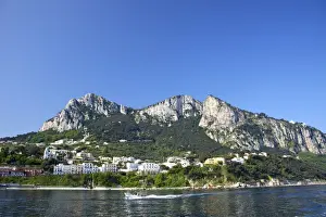 Capri Prints: Marina Grande, main port of the Isle of Capri in early morning summer sunshine